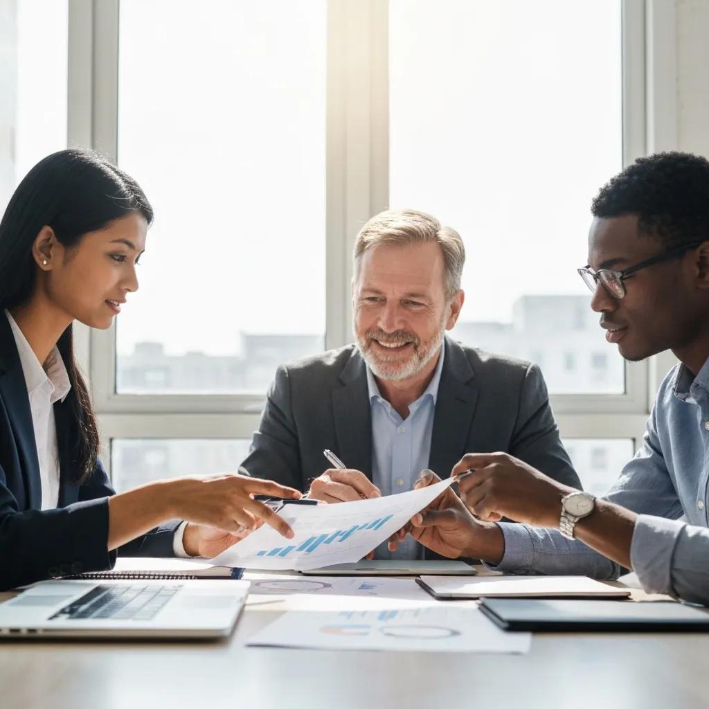 Collaborative team reviewing outsourced Yardi accounting workflows in a modern office