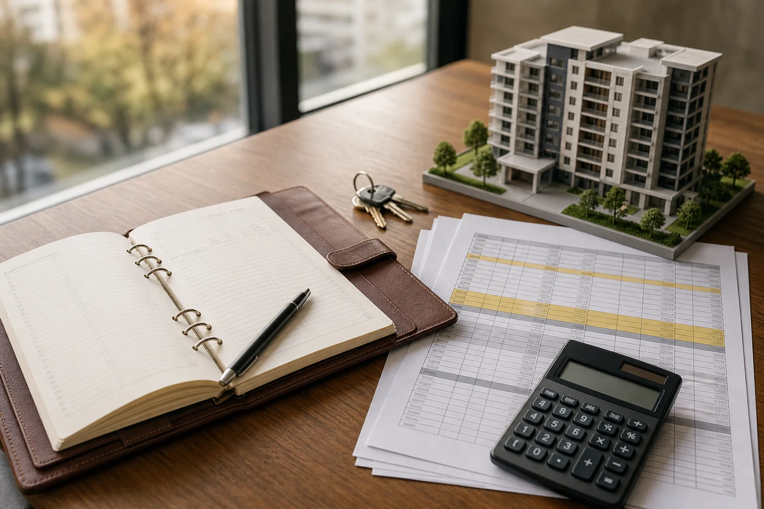 Time log and planner documenting material participation real estate hours for an IRS audit