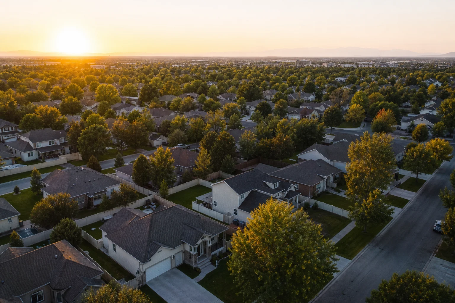 Aerial view of a suburban rental property neighborhood representing real estate tax deductions for investors in 2026