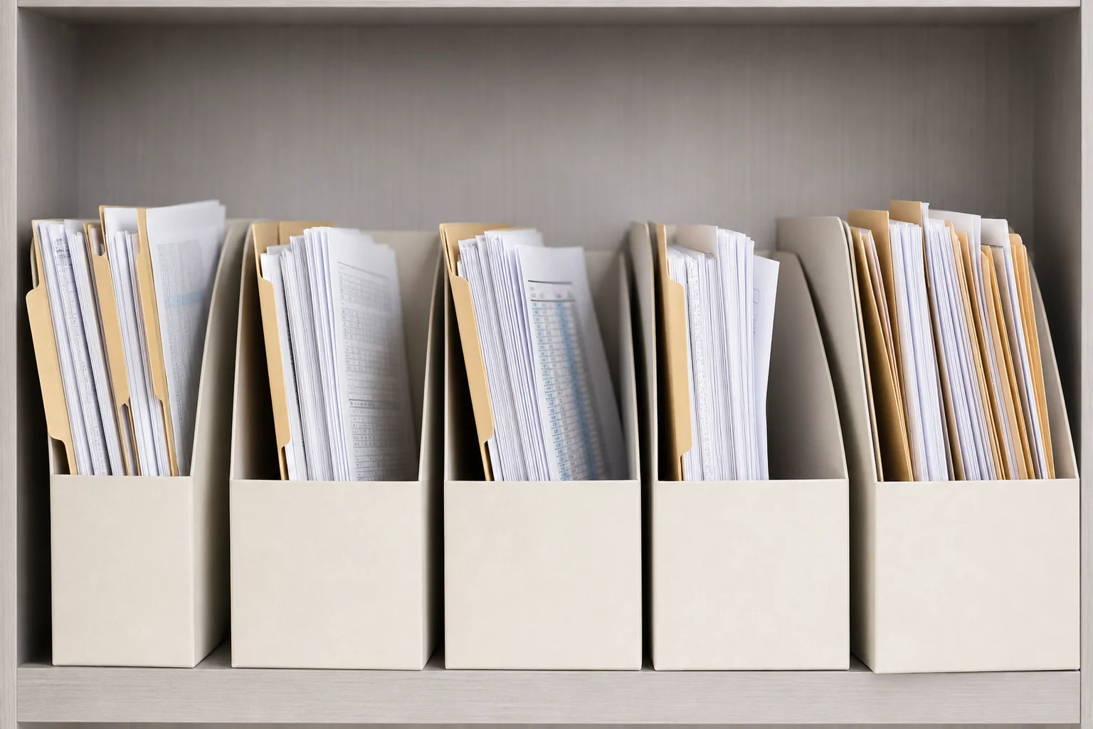 Organized lease files and property transaction records prepared for a real estate audit