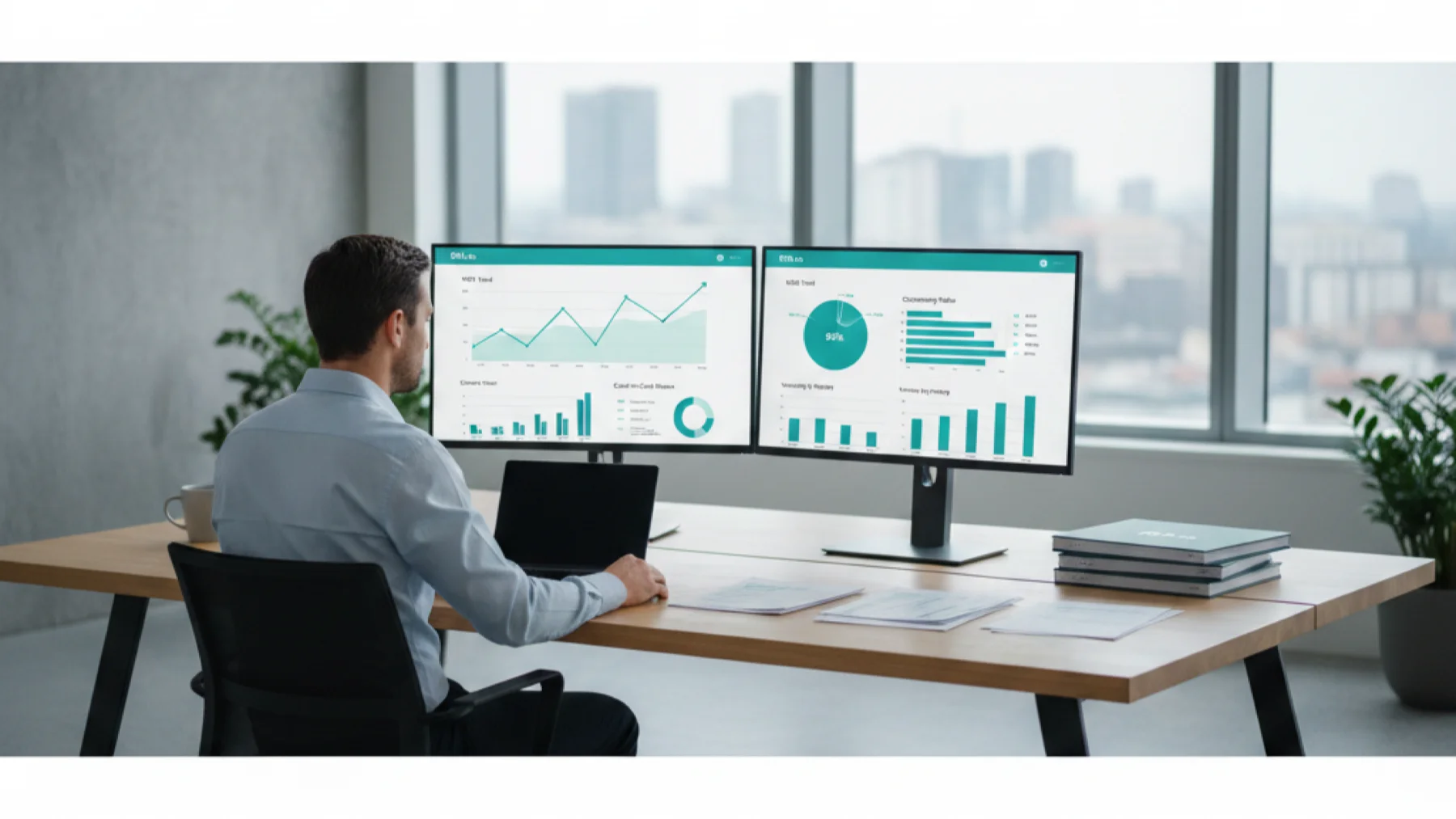 Property portfolio performance dashboard showing financial management metrics for real estate investors